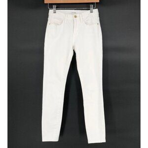Frame Women's Le Skinny De Jeanne Crop Jeans Size 25 White Mid Rise Coastal